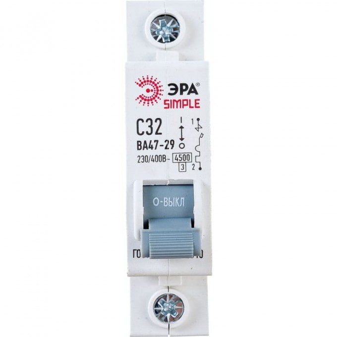 Автоматический выключатель ЭРА SIMPLE-MOD-06 1P 32А (C) 4,5кА ВА 47-29 B0039223 Автоматический выключатель ЭРА SIMPLE-MOD-06 1P 32А (C) 4,5кА ВА 47-29 B0039223