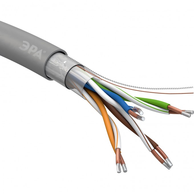 Кабель витая пара ЭРА SIMPLE F/UTP 4x2x24 AWG CAT5E CCA PVC 305м B0044440 Кабель витая пара ЭРА SIMPLE F/UTP 4x2x24 AWG CAT5E CCA PVC 305м B0044440