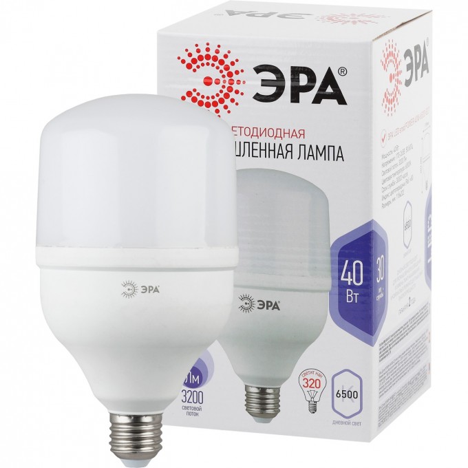 Лампа светодиодная ЭРА STD LED POWER T120-40W-6500-E27 E27 / Е27 40Вт колокол холодный дневной свет B0027006 Лампа светодиодная ЭРА STD LED POWER T120-40W-6500-E27 E27 / Е27 40Вт колокол холодный дневной свет B0027006