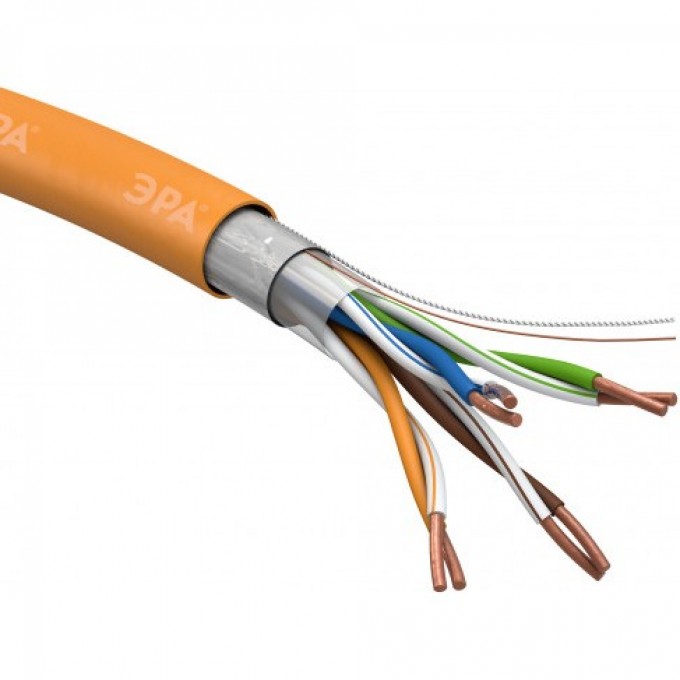 Кабель витая пара F/UTP 4х2х24 AWG CAT5E CU нг А HF уп.305м ЭРА Б0044687 B0044687 Кабель витая пара F/UTP 4х2х24 AWG CAT5E CU нг А HF уп.305м ЭРА Б0044687 B0044687