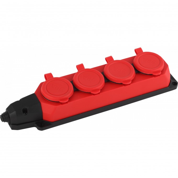 Колодка ЭРА K-4e-RED-IP44 каучуковая с заземлением 4 розетки 16A IP44 красная B0044553 Колодка ЭРА K-4e-RED-IP44 каучуковая с заземлением 4 розетки 16A IP44 красная B0044553