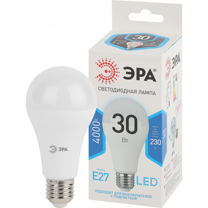 Лампа светодиодная ЭРА LED A65-30W-840-E27 30Вт A65 грушевидная 4000К нейтр. бел. E27 Б0048016 B0048016 Лампа светодиодная ЭРА LED A65-30W-840-E27 30Вт A65 грушевидная 4000К нейтр. бел. E27 Б0048016 B0048016