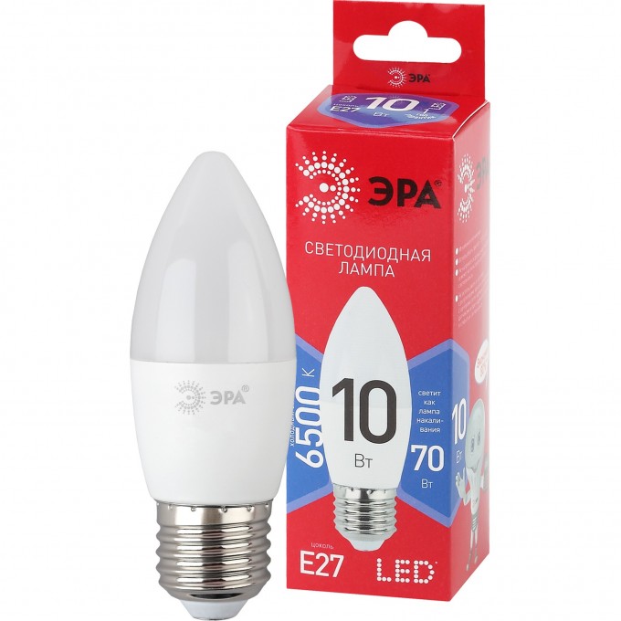 Лампа светодиодная ЭРА RED LINE LED B35-10W-865-E27 R 10Вт B35 свеча 6500К холод. бел. E27 Б0045338 B0045338 Лампа светодиодная ЭРА RED LINE LED B35-10W-865-E27 R 10Вт B35 свеча 6500К холод. бел. E27 Б0045338 B0045338