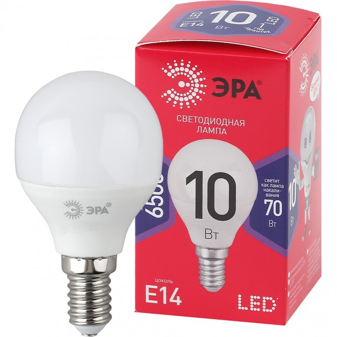 Лампа светодиодная ЭРА RED LINE LED P45-10W-865-E14 R 10Вт P45 шар 6500К холод. бел. E14 Б0045354 B0045354 Лампа светодиодная ЭРА RED LINE LED P45-10W-865-E14 R 10Вт P45 шар 6500К холод. бел. E14 Б0045354 B0045354