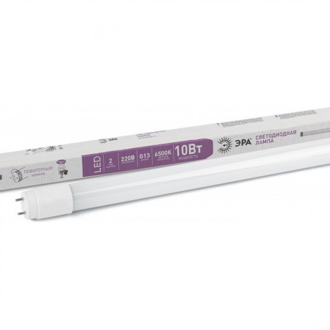 Лампа светодиодная ЭРА STD LED T8-10W-865-G13-600MM G13 поворотный 10Вт трубка стекло холодный дневной свет B0033000 Лампа светодиодная ЭРА STD LED T8-10W-865-G13-600MM G13 поворотный 10Вт трубка стекло холодный дневной свет B0033000