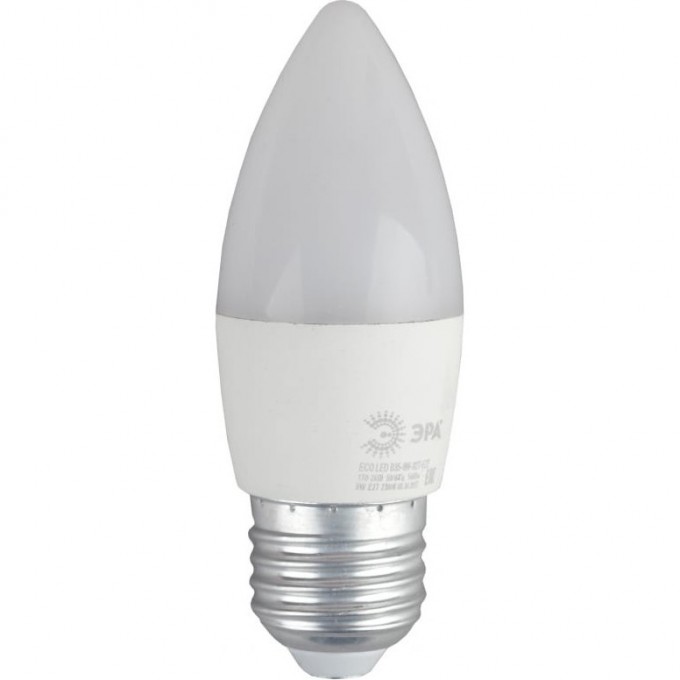 Лампочка светодиодная ЭРА RED LINE ECO LED B35-8W-827-E27 E27 / Е27 8Вт свеча теплый белый свет B0030020 Лампочка светодиодная ЭРА RED LINE ECO LED B35-8W-827-E27 E27 / Е27 8Вт свеча теплый белый свет B0030020