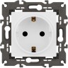 Розетка ЭРА ELEGANCE SCHUKO 14-2102-01 16А IP20 16AX 250В 2P+E защитный шторки белый B0034272