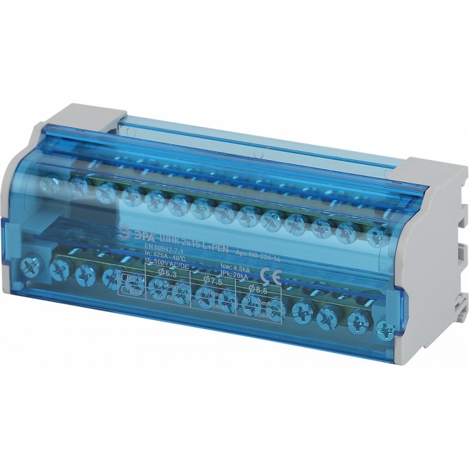 Шины ЭРА на DIN-рейку в корпусе кросс-модуль ШНК 2х15 L+PEN NO-224-14 B0043932 Шины ЭРА на DIN-рейку в корпусе кросс-модуль ШНК 2х15 L+PEN NO-224-14 B0043932