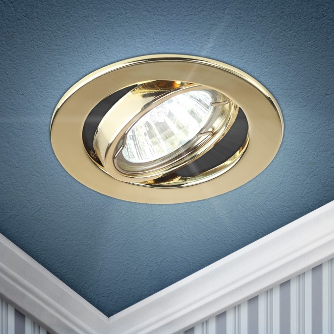 Светильник ЭРА ST2A GD штампованный поворотный MR16 12V/220V 50W золото C0043806 Светильник ЭРА ST2A GD штампованный поворотный MR16 12V/220V 50W золото C0043806
